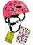 Pembe Çocuk Kaskı Spor Koruyucu Kask Yıldızlar ve Harfler Stickerlı Bisiklet Scooter Paten Ekipmanı 1
