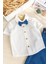 Papyonlu Denim Şıkyazlık Kot Erkek Bebek Salopet Tulum Takım 3