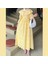 Pelerin Yaka Broderie Detaylı Elbise - Sarı -Butter Yellow 1