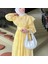 Pelerin Yaka Broderie Detaylı Elbise - Sarı -Butter Yellow 3