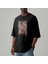 Siyah Renk Oversize Unisex Erkek Kadın Baskılı Tişört T-Shirt 1