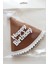 Kukuleta Happy Birthday Kahve Üzeri Beyaz Yazılı Doğum Günü Şapkası Mini Boy 13*13CM 1