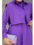 Üst Cepkenli Pamuk Cotton Elbise-Mor 2