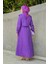 Üst Cepkenli Pamuk Cotton Elbise-Mor 4