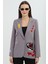Nakışlı Gri Blazer Ceket 1
