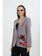 Nakışlı Gri Blazer Ceket 2
