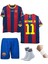 Barcelona Neymar Jr 2011 Sezon Retro Bordo Çocuk Alt Üst Takımı T-Shrt 4 Parça 1