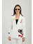 Nakışlı Beyaz Blazer Ceket 1