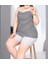 Kadın Büyük Beden Ip Askılı Bluz ve Şortlu Alt Üst Pijama Takımı 2