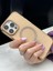 iPhone 15 Pro Max Uyumlu Sararmaz Sert Mika Magsafe Pırlanta Taşlı Şeffaf Gold Kılıf 5