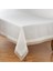 Saten Kare Masa Örtüsü Beyaz Bej Renk Çerçeveli 1