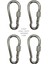 Galvanizli Vidalı (Kilitli) Karabina, 4 Mm, Askı, Çengel, Kanca, Anahtarlık (4 Adet) 1
