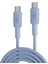 60W USB Type-C To Type-C Silikon Hızlı Şarj ve Data Kablosu Mavi 1 Metre 2