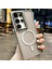 Samsung Galaxy S24 Ultra ile Uyumlu Kamera Lens Aparatlı Stand Olabilen Magsafe ile Uyumlu Kamera Korumalı Şeffaf Full Color Magnetic Wireless Telefon Kılıfı (Titanyum, Galaxy S24 Ultra) 1