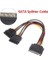 Sata Çoklayıcı 15 Pin 1 Erkek 2 Dişi 2 Port Çoklayıcı Y Splitter HDD Bağlantı Kablosu 4426 3