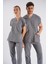 Dr. Greys Modeli Likralı Hemşire Forması Unisex Yarasa Kol Doktor Scrubs Hastane Takımı 5