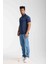 Polo Yaka Lacivert Regular Fit Çizgili 1