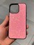 Iphone 15 Pro Uyumlu Pembe Simli Işıltılı Darbeye Dayanıklı Parlak Silikon Kılıf 1