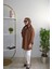 Oversize Önü Kurdele Işleme Nakışlı Tesettür Gömlek Tunik 2