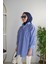 Oversize Önü Kurdele Işleme Nakışlı Tesettür Gömlek Tunik 1