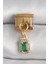 316L Çelik Gold Renk Sallantı Kare Yeşil Zirkon Taşlı Nomination Charm 1