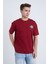 Erkek Oversize Baskılı T-Shirt Bordo Vintage Label 1