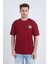 Erkek Oversize Baskılı T-Shirt Bordo Vintage Label 2