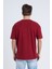 Erkek Oversize Baskılı T-Shirt Bordo Vintage Label 4
