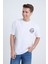 Erkek Oversize Baskılı T-Shirt Beyaz Vintage Logo 1