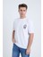 Erkek Oversize Baskılı T-Shirt Beyaz Campfire 3