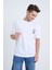 Erkek Oversize Baskılı T-Shirt Beyaz Campfire 4