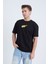 Erkek Oversize Baskılı T-Shirt Siyah Hot Tennis 2