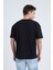Erkek Oversize Baskılı T-Shirt Siyah Hot Tennis 5