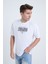 Erkek Oversize Baskılı T-Shirt Beyaz California 3
