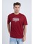 Erkek Oversize Baskılı T-Shirt Bordo California 1