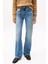 Kadın Th Solmuş Orta Bel Bootcut Jeans - Mavi 1
