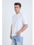 Erkek Oversize Basic T-Shirt Beyaz 4