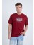 Erkek Oversize Baskılı T-Shirt Bordo Garage 1