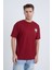 Erkek Oversize Baskılı T-Shirt Bordo Original Vintage 2