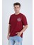 Erkek Oversize Baskılı T-Shirt Bordo Vintage 2021 1