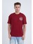 Erkek Oversize Baskılı T-Shirt Bordo Vintage 2021 2