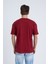 Erkek Oversize Baskılı T-Shirt Bordo Vintage 2021 3