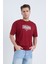 Erkek Oversize Baskılı T-Shirt Bordo California 2