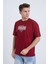 Erkek Oversize Baskılı T-Shirt Bordo California 5