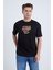 Erkek Oversize Baskılı T-Shirt Siyah 2000 1