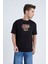Erkek Oversize Baskılı T-Shirt Siyah 2000 2