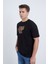 Erkek Oversize Baskılı T-Shirt Siyah 2000 3