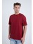 Erkek Oversize Basic T-Shirt Bordo 1