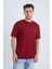 Erkek Oversize Basic T-Shirt Bordo 2
