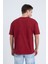 Erkek Oversize Basic T-Shirt Bordo 5